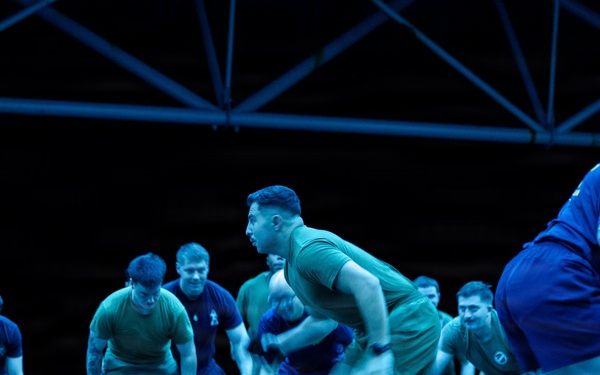 11th MEU Sailors Execute PT For 128th Hospital Corpsman Birthday Aboard USS Boxer
