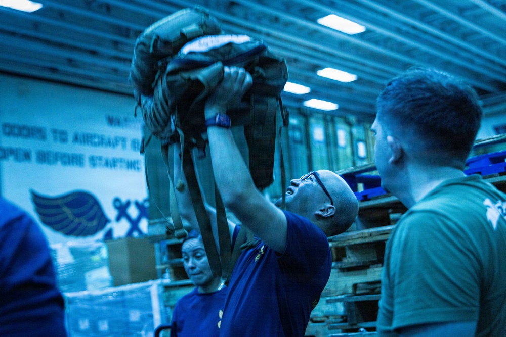 11th MEU Sailors Execute PT For 128th Hospital Corpsman Birthday Aboard USS Boxer