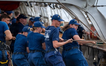 U.S. Coast Guard Academy cadets conduct damage control training aboard the Barque Eagle