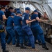 U.S. Coast Guard Academy cadets conduct damage control training aboard the Barque Eagle