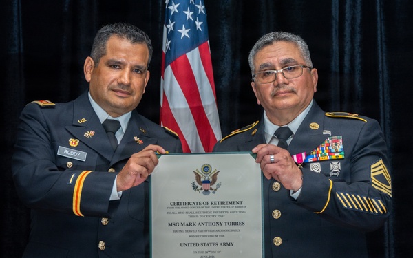 U.S. Army Master Sgt. Mark Torres Retires