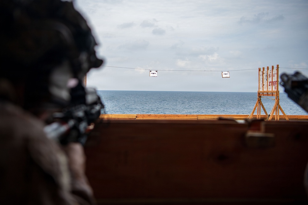 U.S. Marines Conduct Combat Marksmanship Program Aboard USS Boxer
