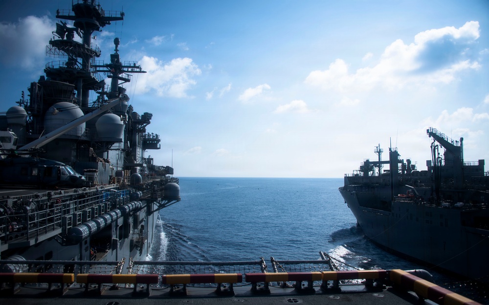 USS Boxer Conducts RAS with USNS Alan Shepard