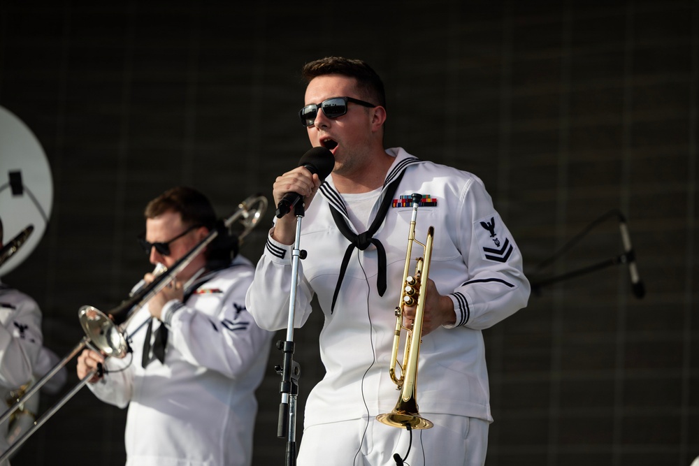 Navy Band Northwest Rocks the SumTur Amphitheatre During Omaha Navy Week