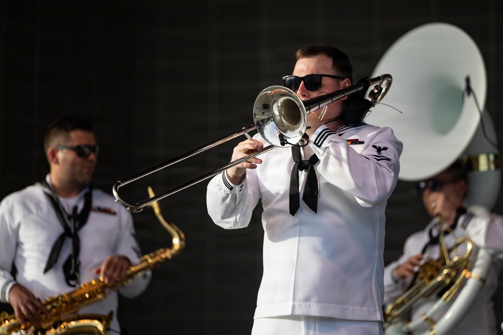 Navy Band Northwest Rocks the SumTur Amphitheatre During Omaha Navy Week