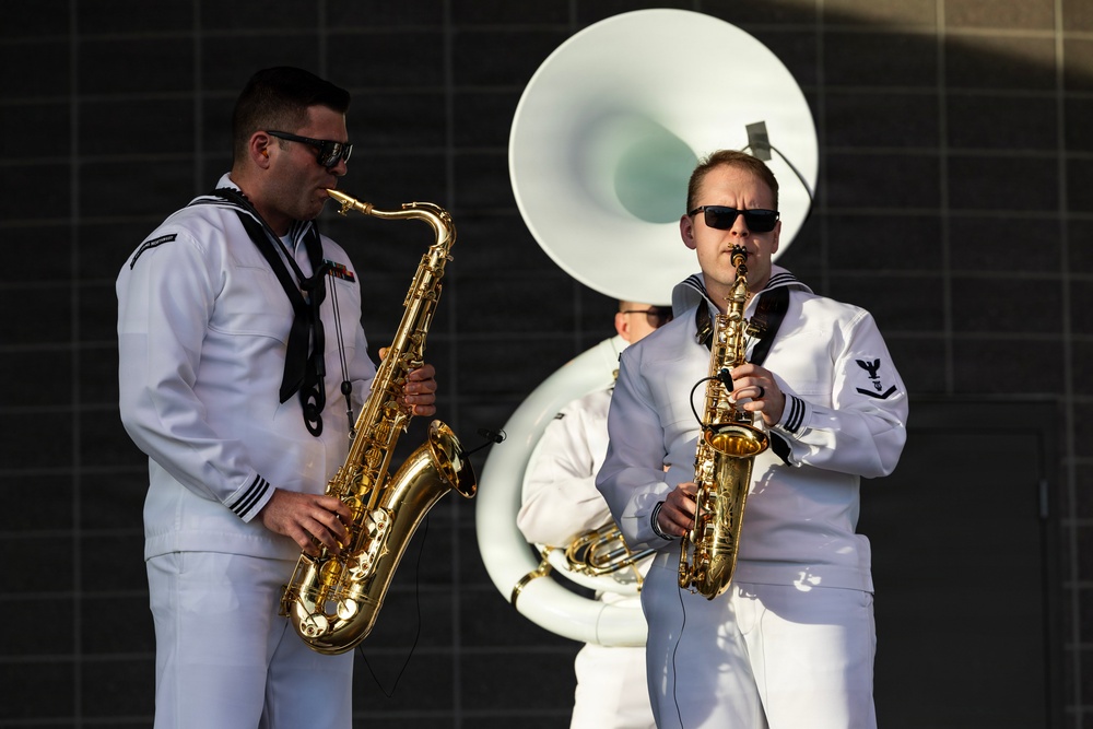 Navy Band Northwest Rocks the SumTur Amphitheatre During Omaha Navy Week