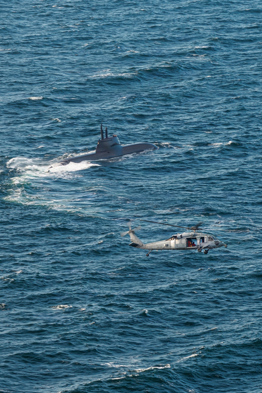 HSC-28, German Type 212A Attack Submarine (U-34) Conduct Casualty Evacuation Training