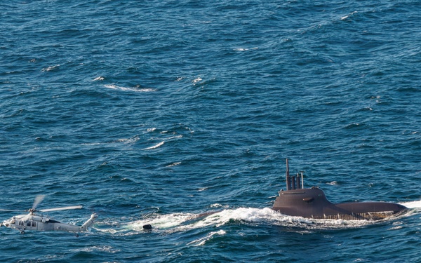 HSC-28, German Type 212A Attack Submarine (U-34) Conduct Casualty Evacuation Training