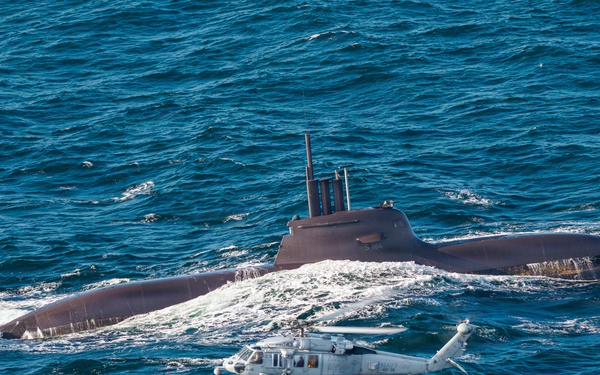 HSC-28, German Type 212A Attack Submarine (U-34) Conduct Casualty Evacuation Training