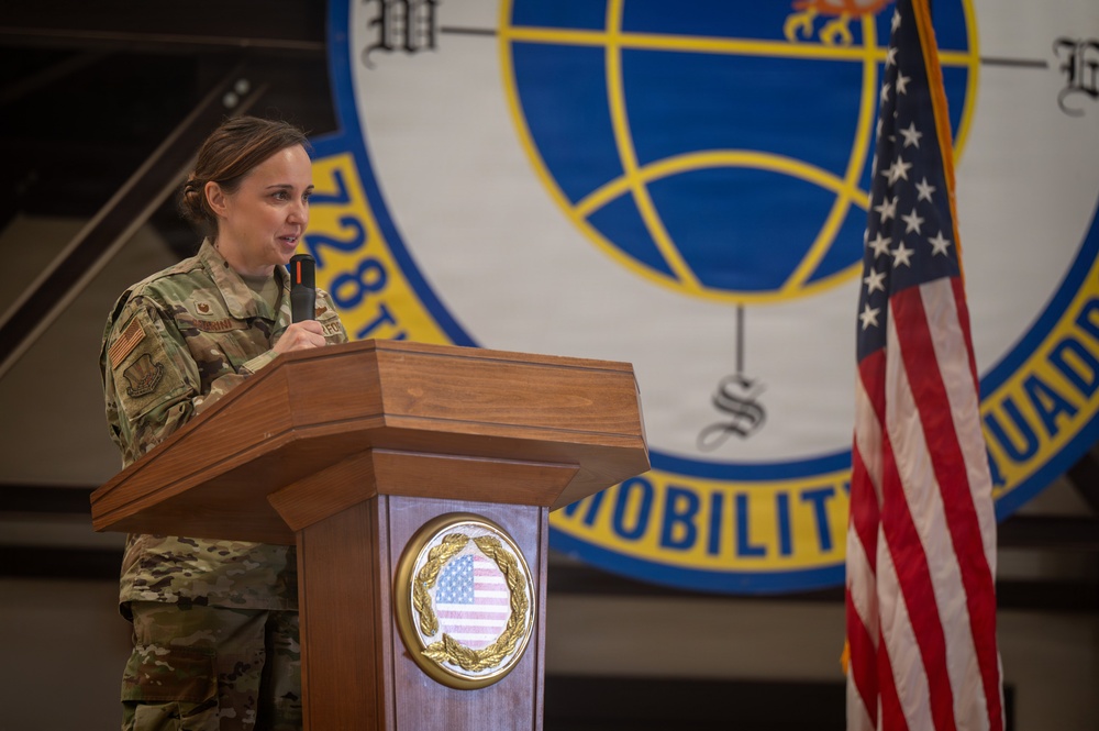 728 Air Mobility Squadron Change of Command ceremony