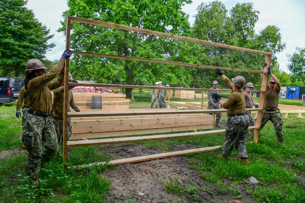 Naval Construction Battalion (NCB) 14 constructs Arctic Bee Huts during BALTOPS 2026