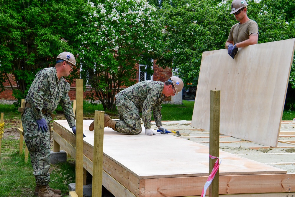 Naval Construction Battalion (NCB) 14 constructs Arctic Bee Huts during BALTOPS 2026