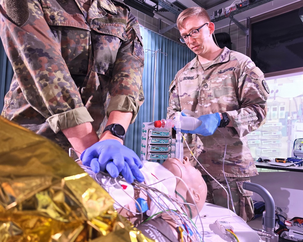 US Army Medical Department Activity Bavaria Soldiers train with Bundeswehr Special Operations Medics on Emergency Medicine skills
