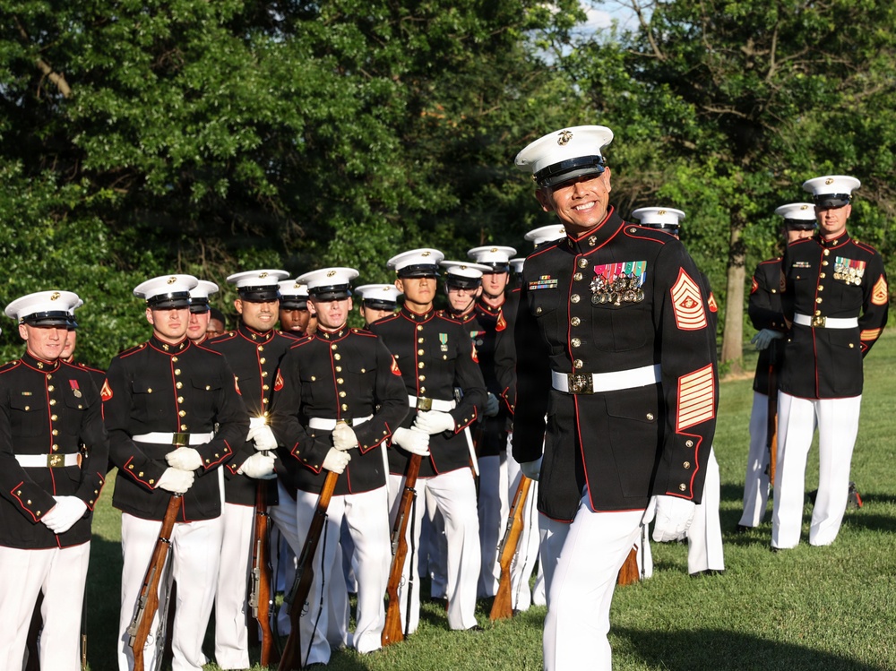Sergeant Major of the Marine Corps Hosts Author of “Terminal Lance” at Marine Barracks Washington Sunset Parade