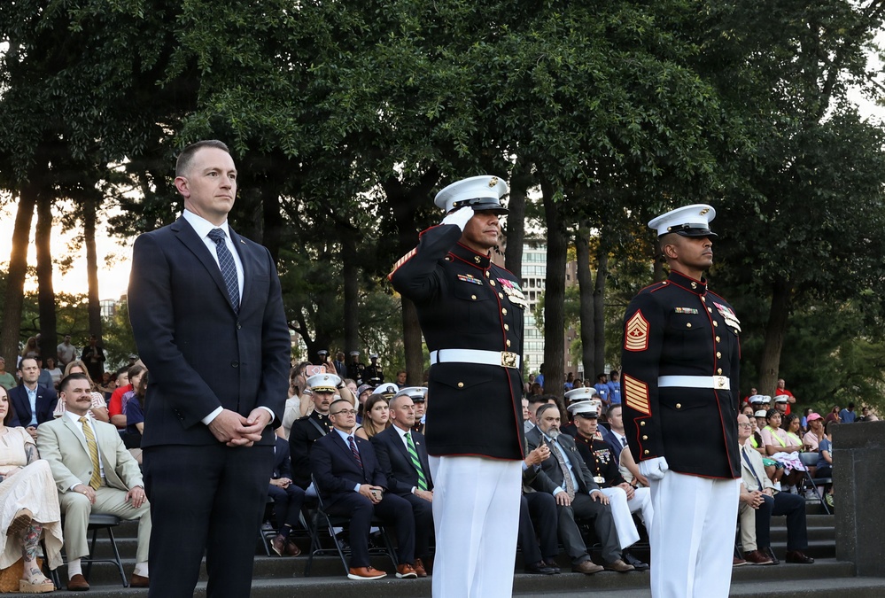 Sergeant Major of the Marine Corps Hosts Author of “Terminal Lance” at Marine Barracks Washington Sunset Parade