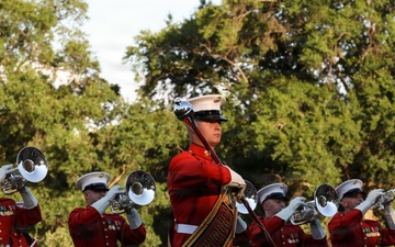 Sergeant Major of the Marine Corps hosts author of "Terminal Lance" at Marine Barracks Washington Sunset Parade