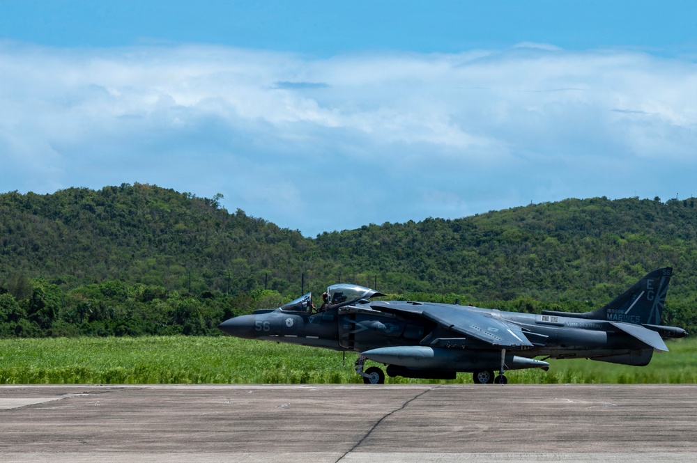 AV-8B Harrier II's depart from Puerto Rico