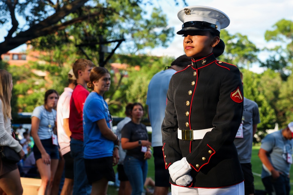 Sergeant Major of the Marine Corps hosts author of "Terminal Lance" at Marine Barracks Washington Sunset Parade