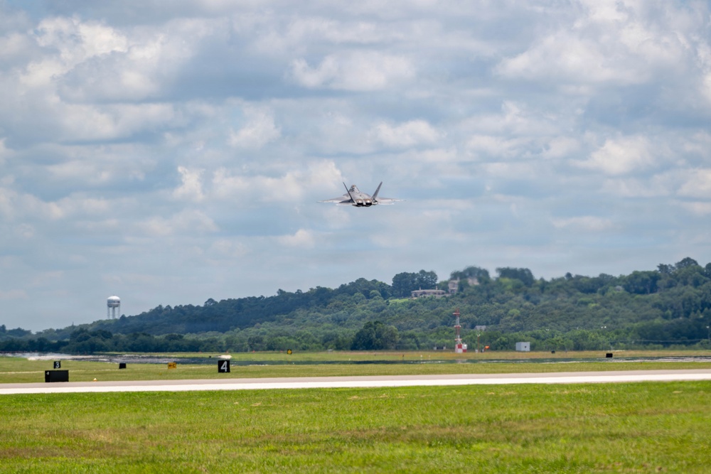 Virginia Air National Guard F-22 Raptors Train Alongside Finnish F-35s at Ebbing ANGB