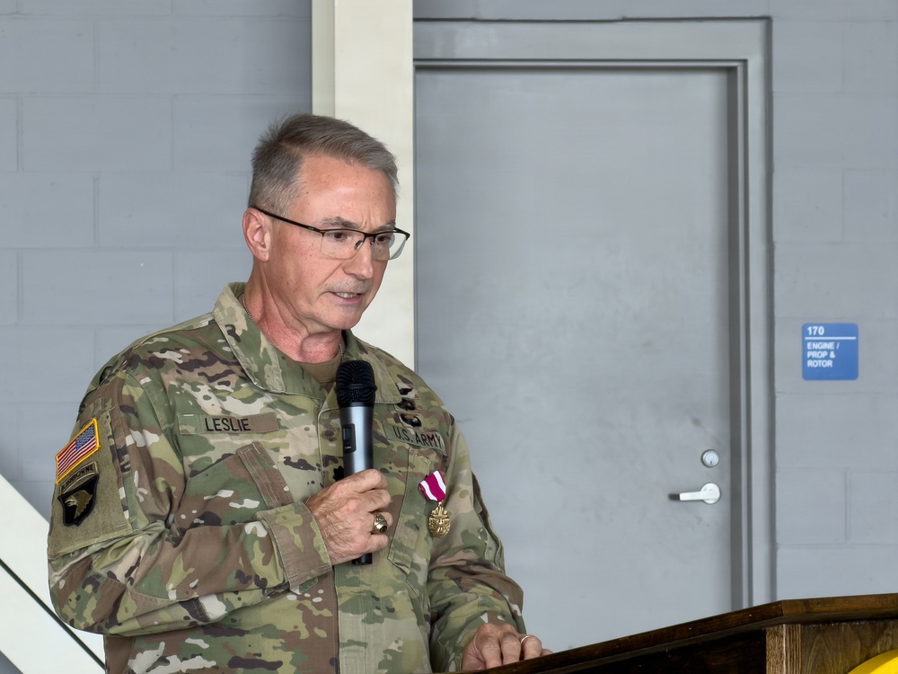 59th Aviation Troop Command hosts retirement ceremony for Lt. Col. Douglas M. Leslie