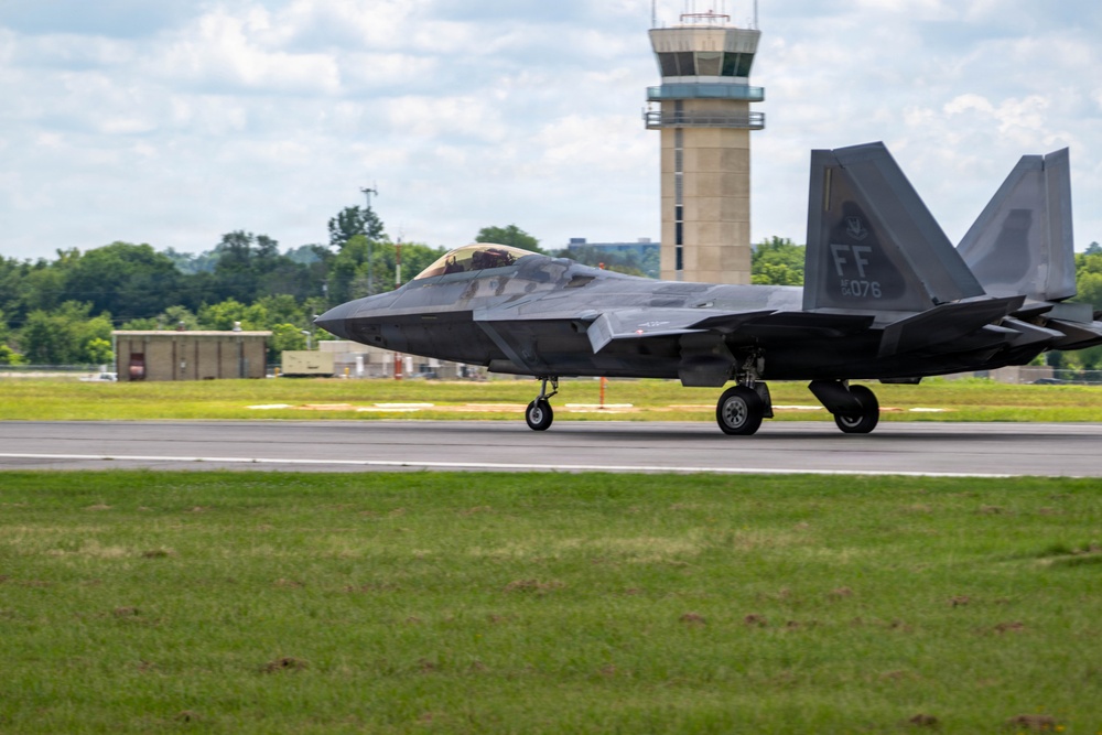 Virginia Air National Guard F-22 Raptors Train Alongside Finnish F-35s at Ebbing ANGB