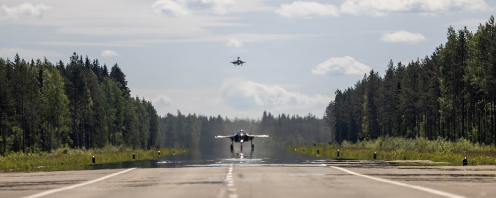 U.S. Marines conduct forward arming and refueling point operations in Finland