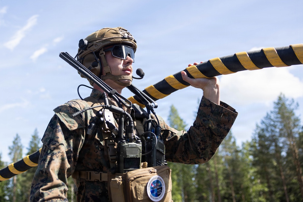 U.S. Marines conduct forward arming and refueling point operations in Finland