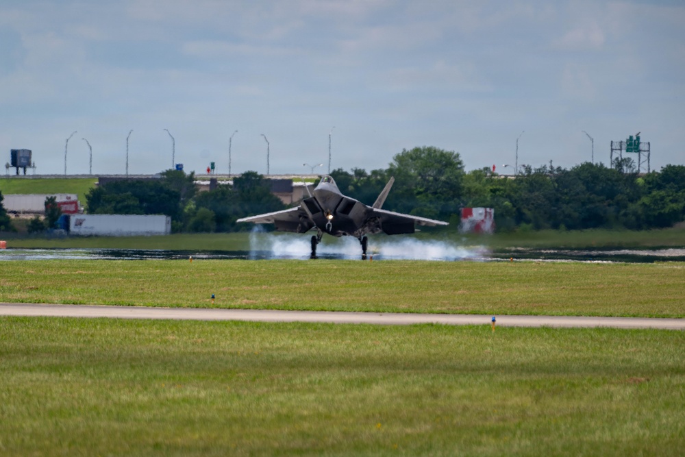 Virginia Air National Guard F-22 Raptors Train Alongside Finnish F-35s at Ebbing ANGB