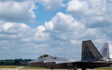 Virginia Air National Guard F-22 Raptors Train Alongside Finnish F-35s at Ebbing ANGB