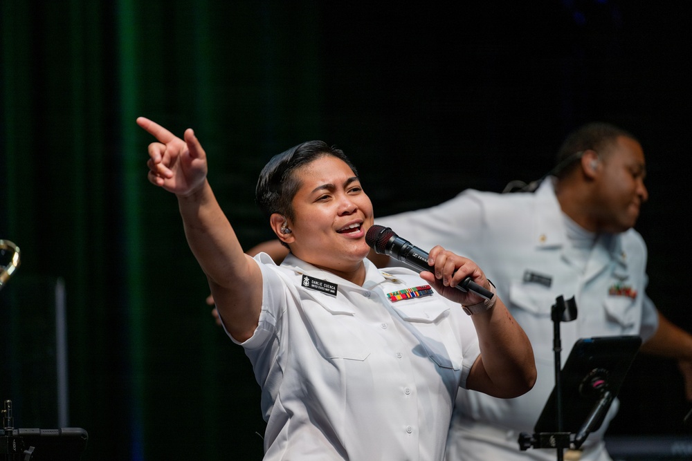 The U.S. Navy Band Cruisers Perform on the Millenium Stage at the John F. Kennedy Center for the Performing Arts.