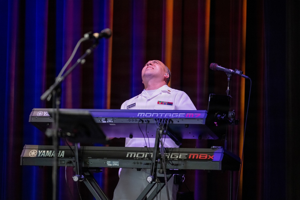 The U.S. Navy Band Cruisers Perform on the Millenium Stage at the John F. Kennedy Center for the Performing Arts.