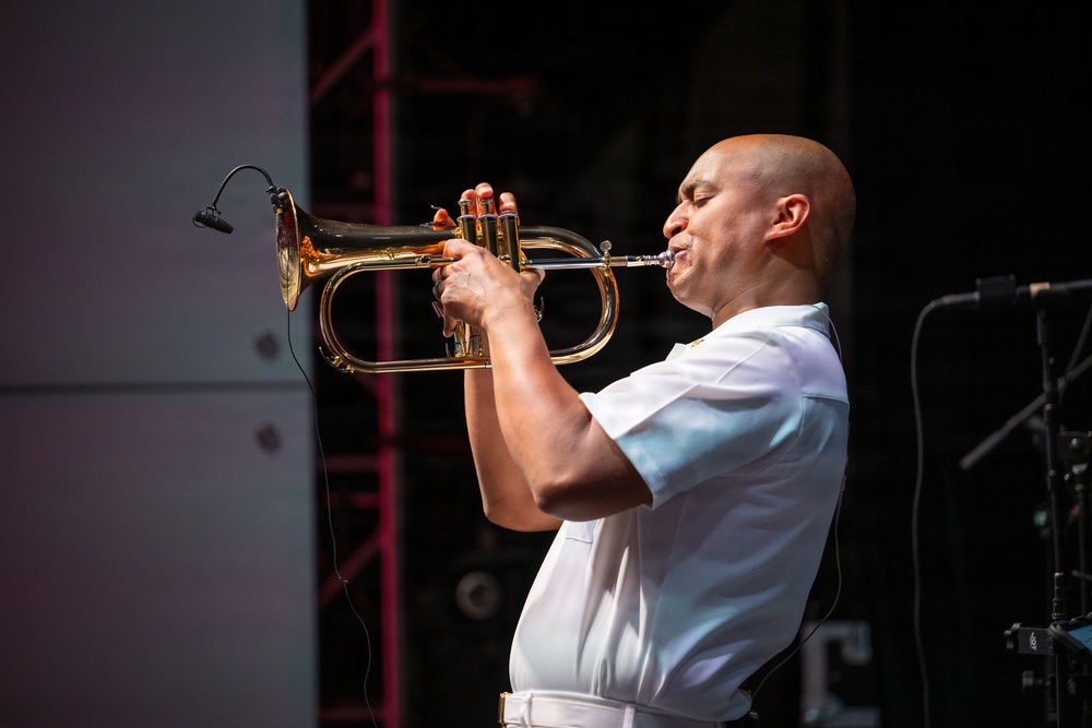 The U.S. Navy Band Cruisers Perform on the Millenium Stage at the John F. Kennedy Center for the Performing Arts.