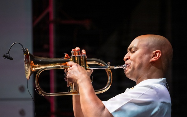The U.S. Navy Band Cruisers Perform on the Millenium Stage at the John F. Kennedy Center for the Performing Arts.