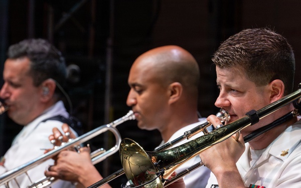 The U.S. Navy Band Cruisers Perform on the Millenium Stage at the John F. Kennedy Center for the Performing Arts.