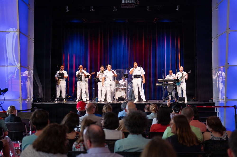 The U.S. Navy Band Cruisers Perform on the Millenium Stage at the John F. Kennedy Center for the Performing Arts.
