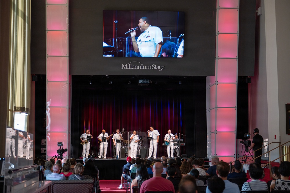 The U.S. Navy Band Cruisers Perform on the Millenium Stage at the John F. Kennedy Center for the Performing Arts.