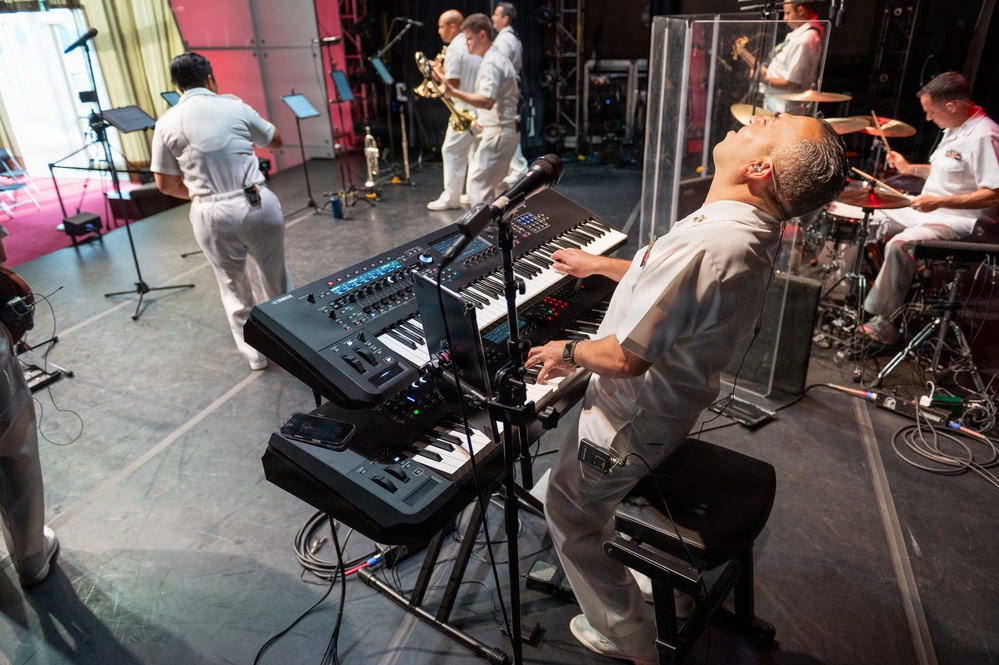 The U.S. Navy Band Cruisers Perform on the Millenium Stage at the John F. Kennedy Center for the Performing Arts.