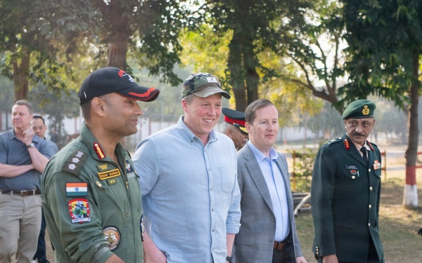 Secretary of the Army, Hon. Dan Driscoll, visits members of the Indian army during an official visit to New Delhi, India.