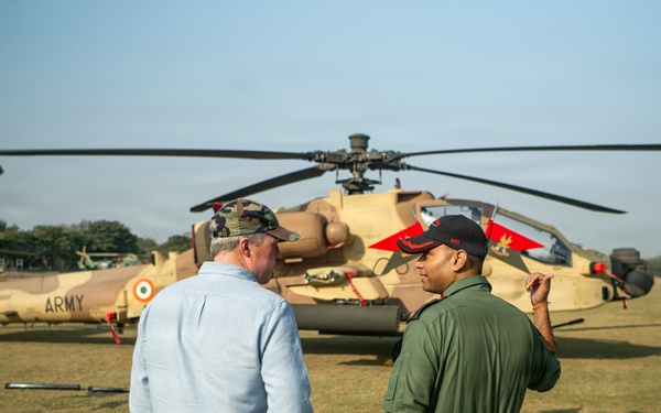 Secretary of the Army, Hon. Dan Driscoll, visits members of the Indian army during an official visit to New Delhi, India.