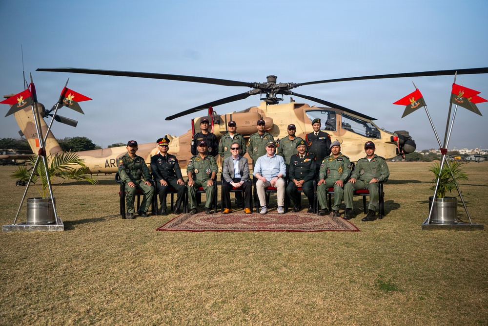 Secretary of the Army, Hon. Dan Driscoll, visits members of the Indian army during an official visit to New Delhi, India.
