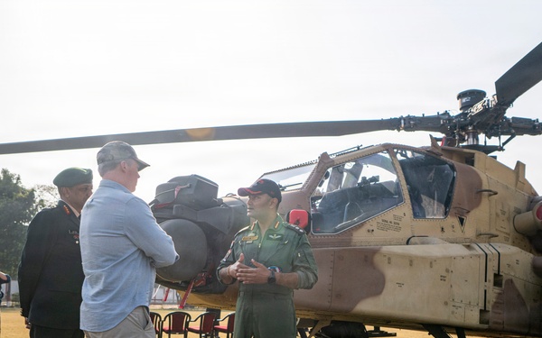 Secretary of the Army, Hon. Dan Driscoll, visits members of the Indian army during an official visit to New Delhi, India.