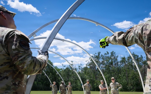 Airmen from the 181st Force Support Squadron conduct search and recovery training at Alpena Combat Readiness Training Center