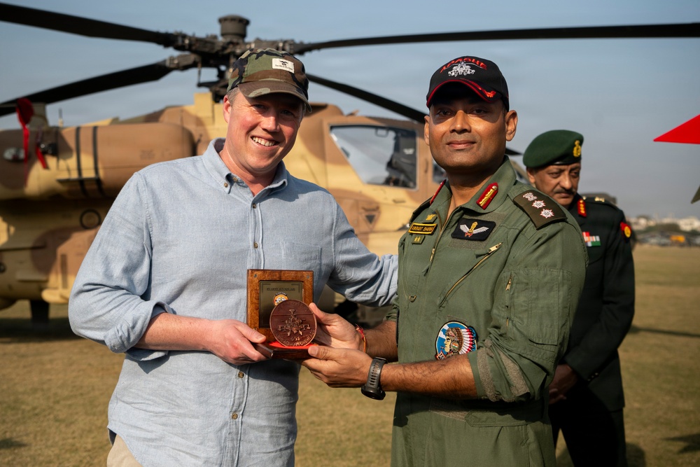 Secretary of the Army, Hon. Dan Driscoll, visits members of the Indian army during an official visit to New Delhi, India.