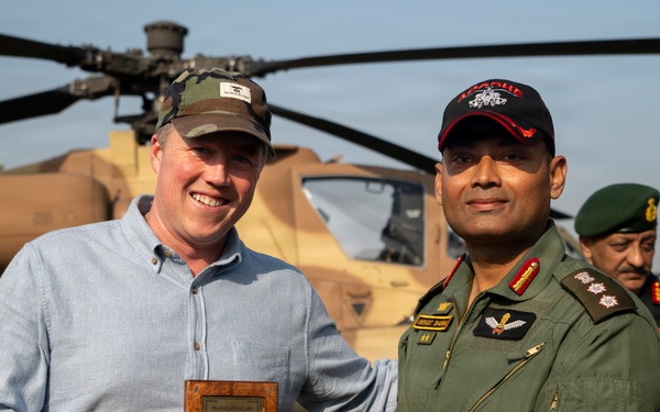 Secretary of the Army, Hon. Dan Driscoll, visits members of the Indian army during an official visit to New Delhi, India.
