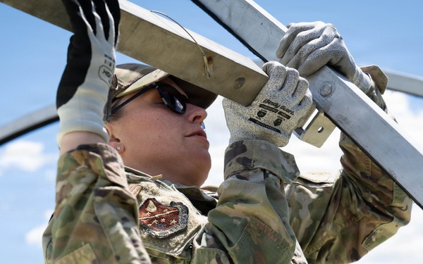 Airmen from the 181st Force Support Squadron conduct search and recovery training at Alpena Combat Readiness Training Center