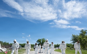 181st Force Support Squadron conduct search and recovery training at Alpena Combat Readiness Training Center