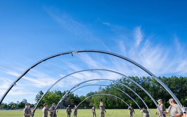 Airmen from the 181st Force Support Squadron conduct search and recovery training at Alpena Combat Readiness Training Center