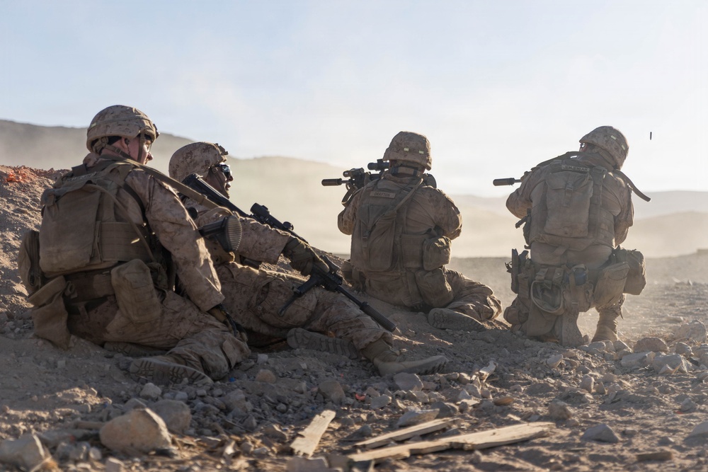 U.S. Marines Conduct Platoon Attacks at Range 410A during ITX 3-26