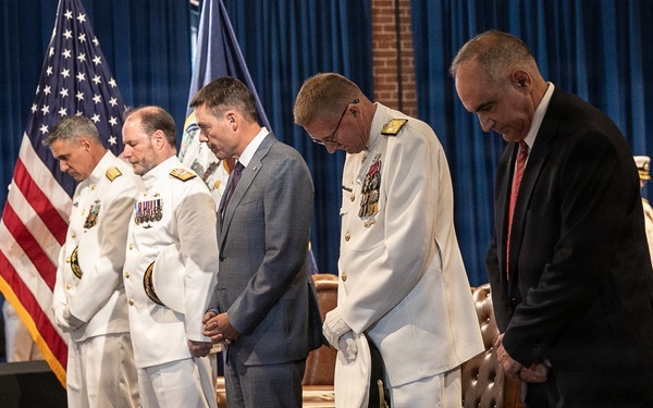 Vice Adm. Douglas L. Williams Relieves Vice Adm. Johnny Wolfe Jr. at Portfolio Acquisition Executive Strategic Systems Programs Change of Command Ceremony