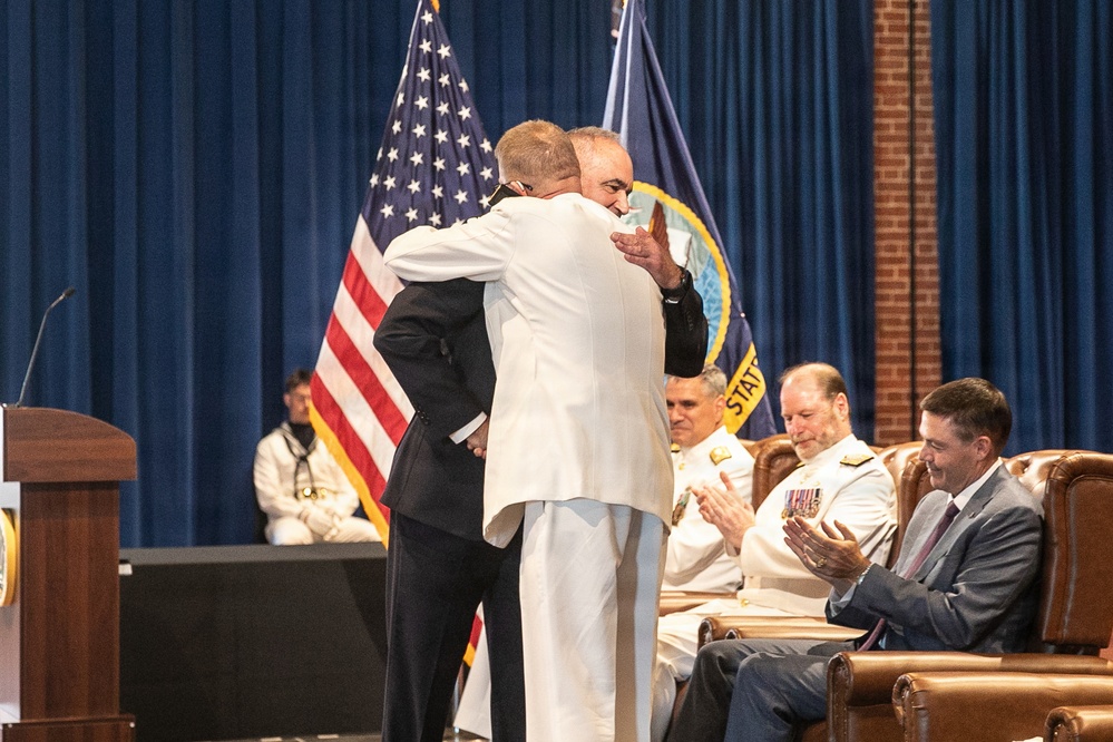 Vice Adm. Douglas L. Williams Relieves Vice Adm. Johnny Wolfe Jr. at Portfolio Acquisition Executive Strategic Systems Programs Change of Command Ceremony